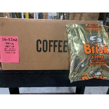 12 oz. Brisk Gourmet Decaf Coffee with Urn Filters - 16 Count